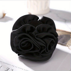 Fabric Flower Hair Claw Ponytail Holder for Women Girls
