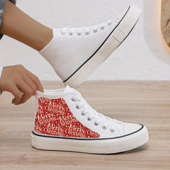 Merry Christmas Plush Lined Chunky Canvas Sneakers