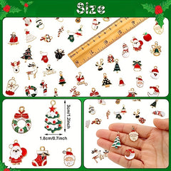 Mini Alloy Christmas Santa Claus Pendants for DIY Jewelry Making