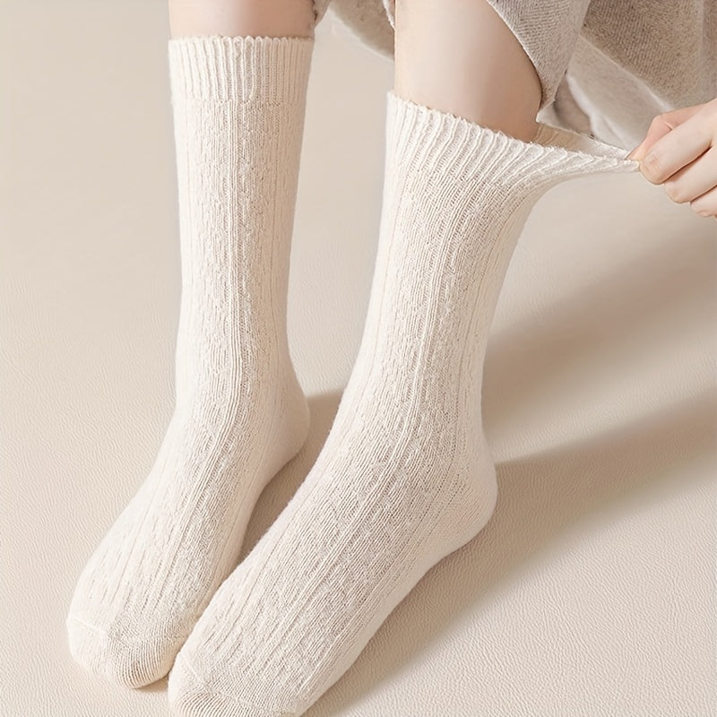 7 Pairs Soft Mid Tube Socks Women's Stockings