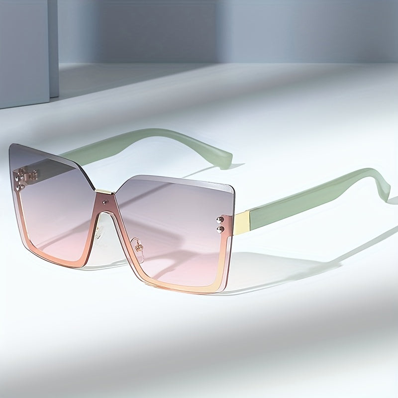 Y2K Style Rimless Oversized Sunglasses for Men