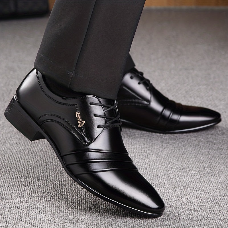 Men's Pointed Toe Derby Shoes Elegant Business Wear