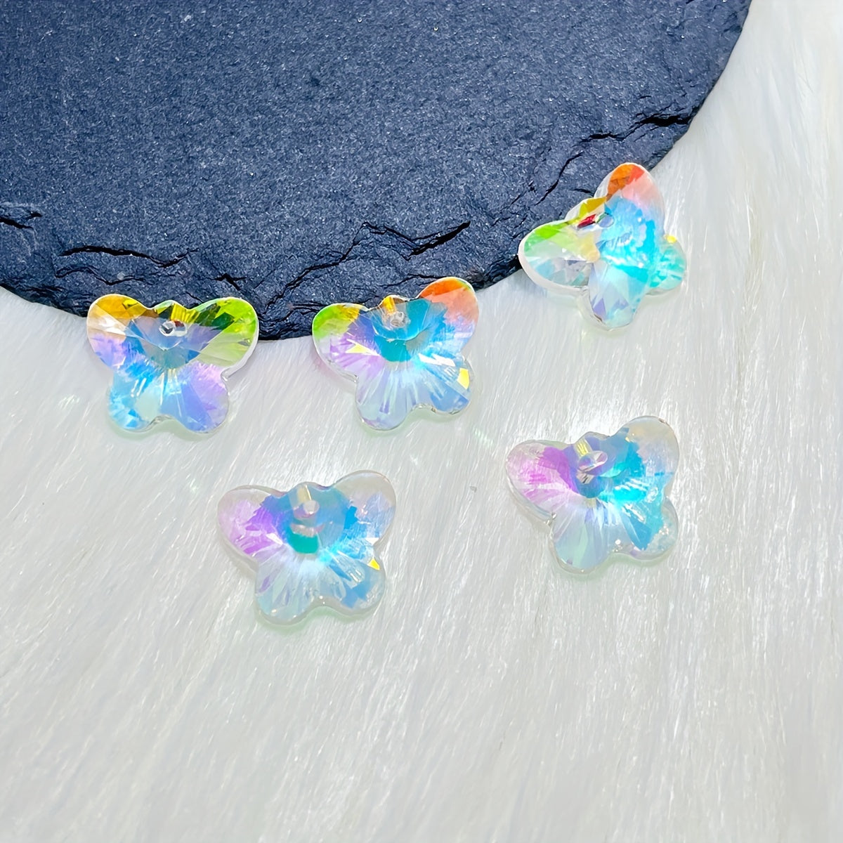 5 Crystal Butterfly Red DIY Pendant Earrings