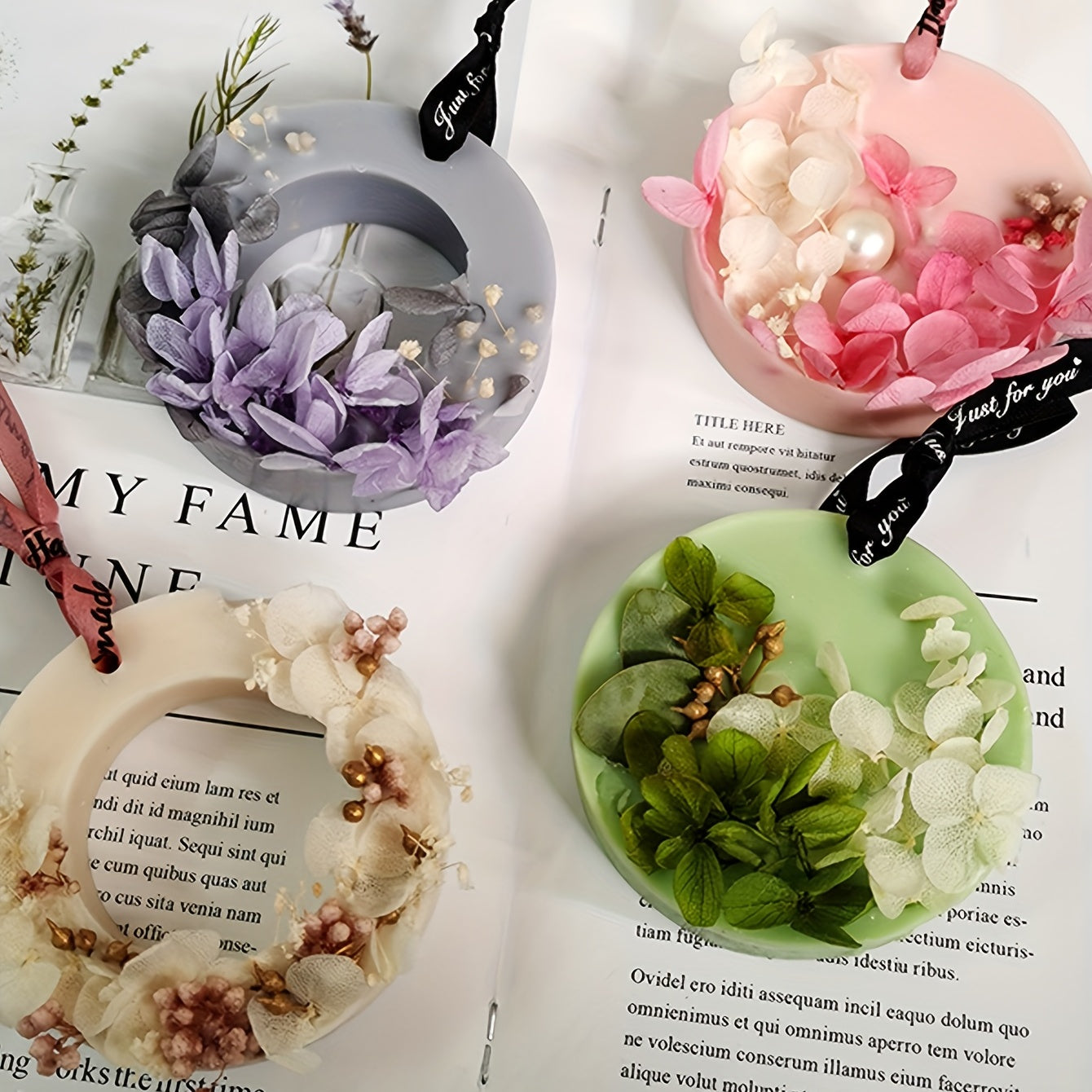 Flower Aromatherapy Gypsum Diffuser Stone Hanging Sign Silicone Mold