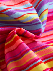 Girls Rainbow Striped Print Elastic Shorts for Sports Beach Outfit