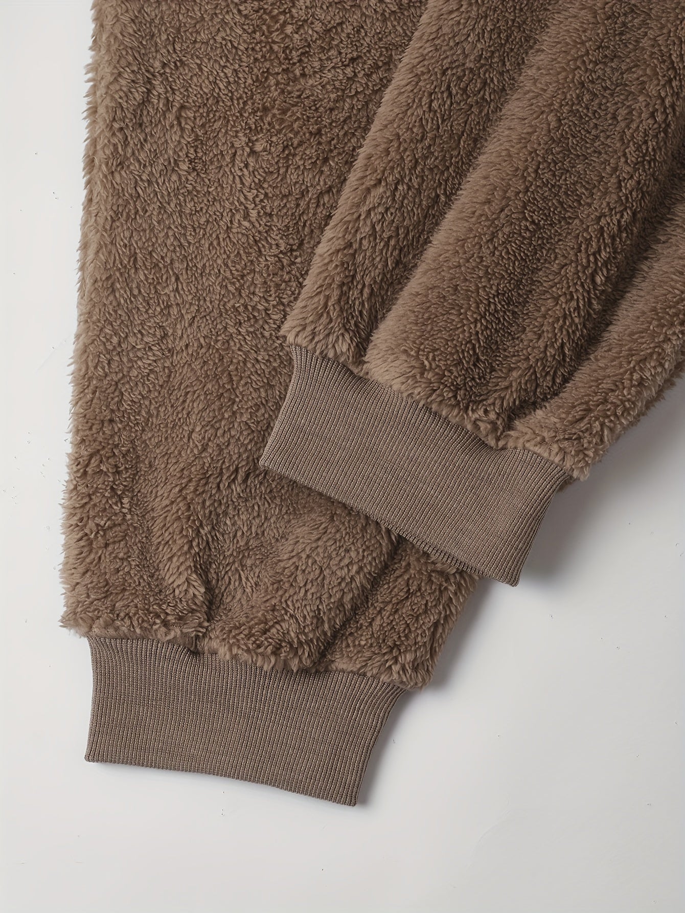  Teddy Fleece Hooded Sweatshirt & Joggers Set