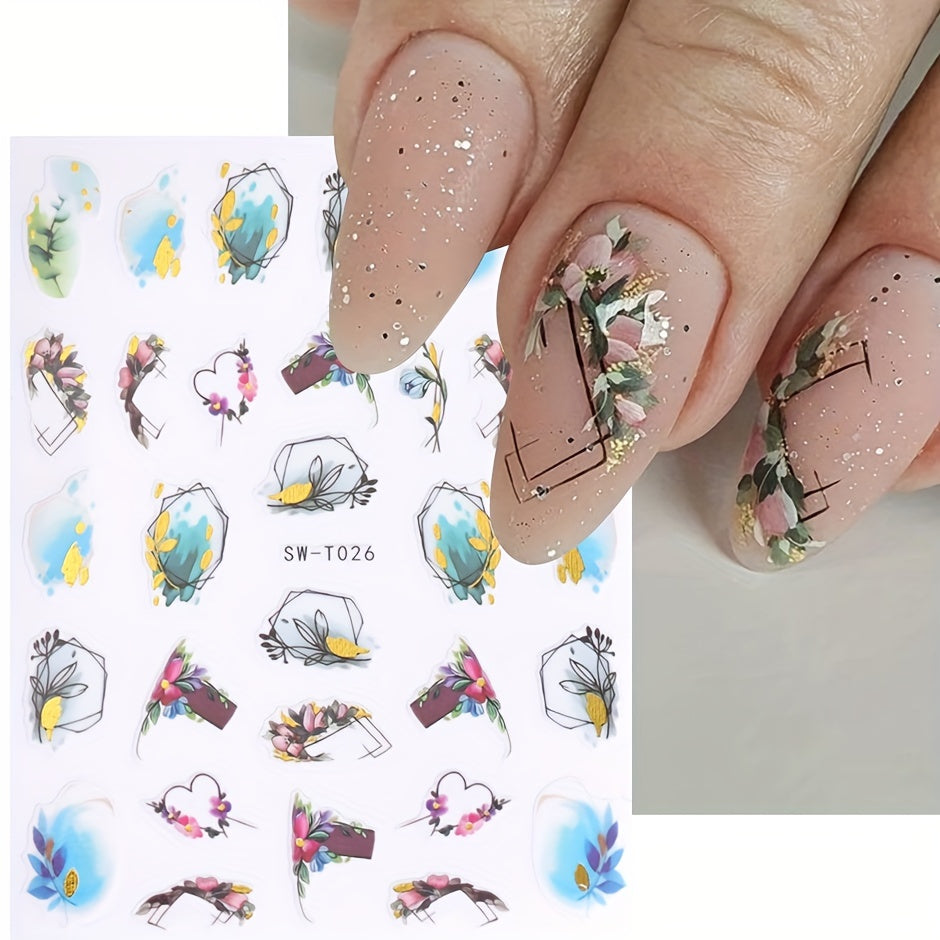 Bronzing Golden Leaf Nail Stickers for Unique Manicure