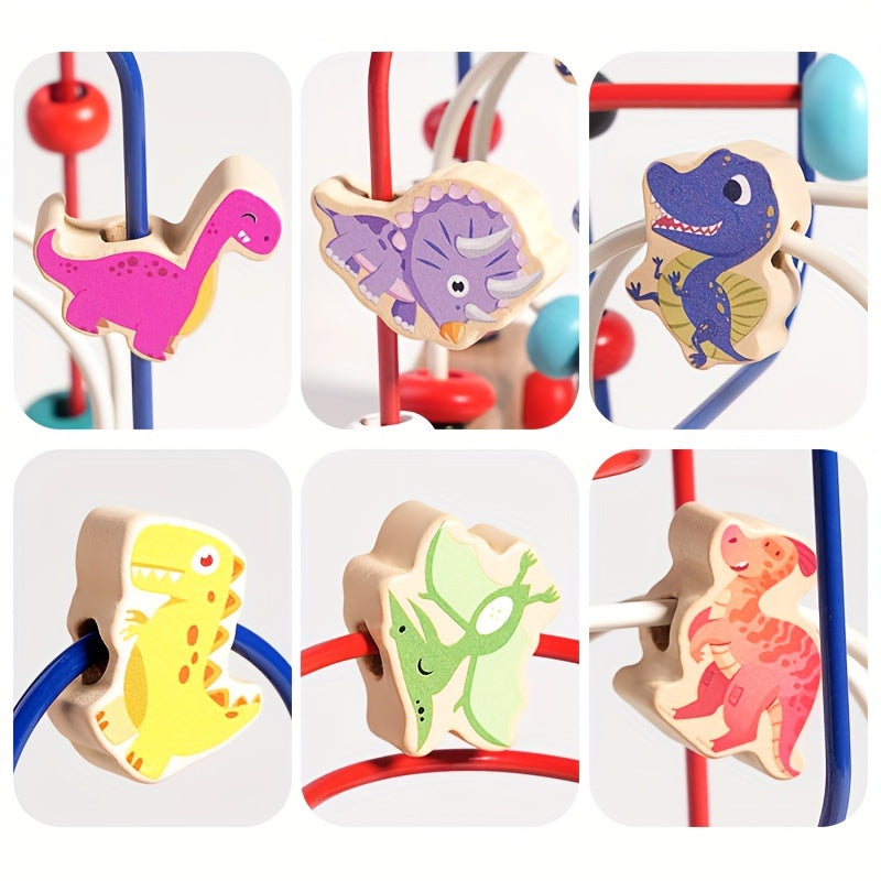 Dinosaur Bead Maze Educational Toy for Kids Enhances Hand Eye Coordination
