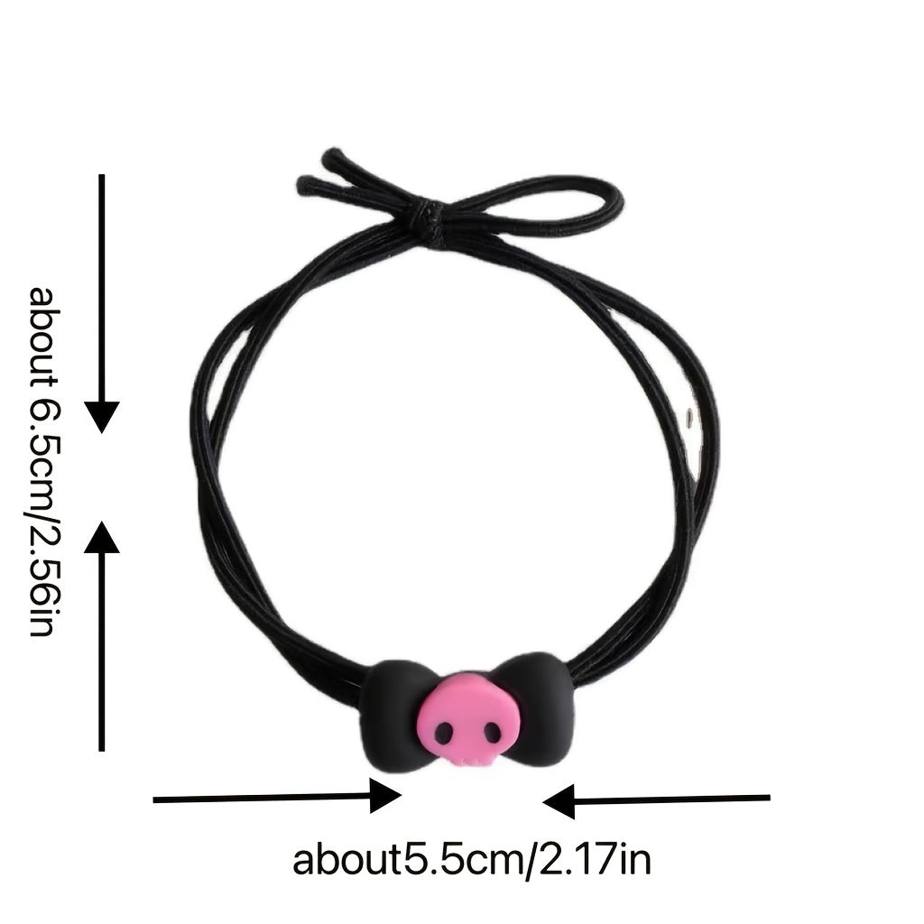 Skull Bow Hair Snap Clip Punk Pink Barrette Hair Accessories For Women