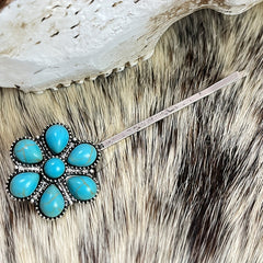 Vintage Turquoise Alloy Hair Clip Western Style Hair Accessories
