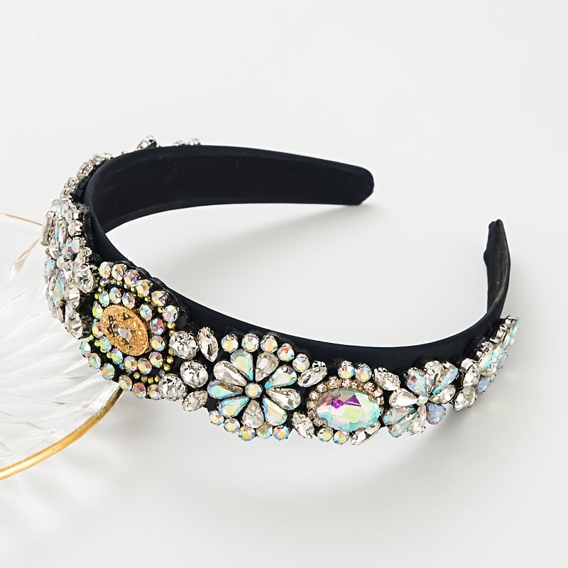 Rhinestone Pearl Headband Velvet Jewelry Hairband