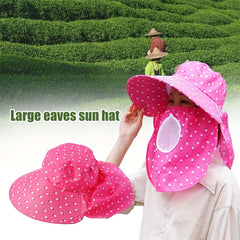 Floral Print Sun Hats With Neck Gaiter Mask UV Protection Visors