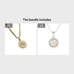 Vintage Zircon Sun Pendant Necklace for Men