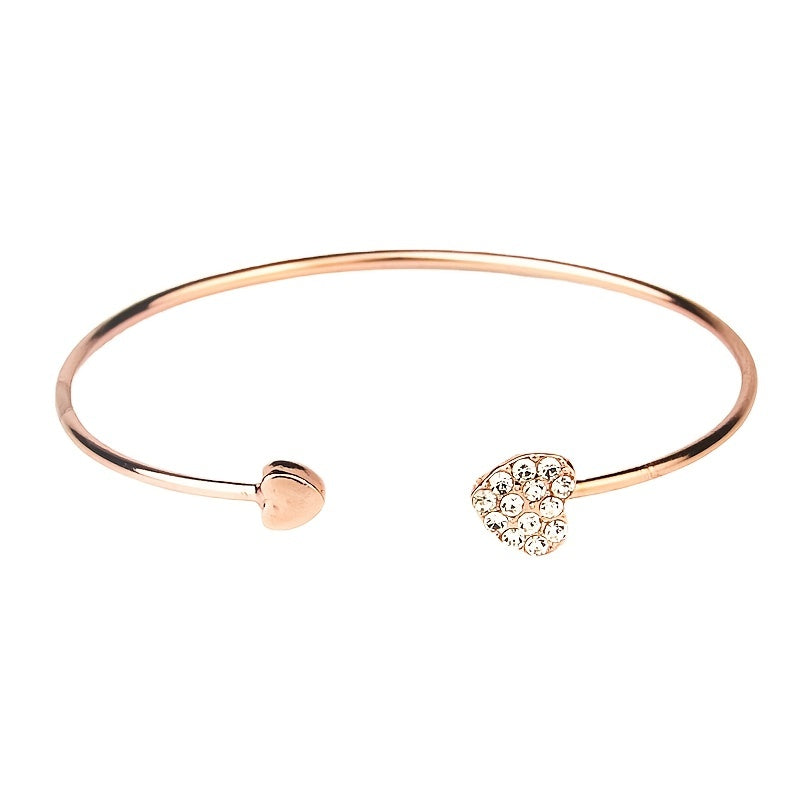 Love Heart Bangle Bracelet Hand Jewelry For Women