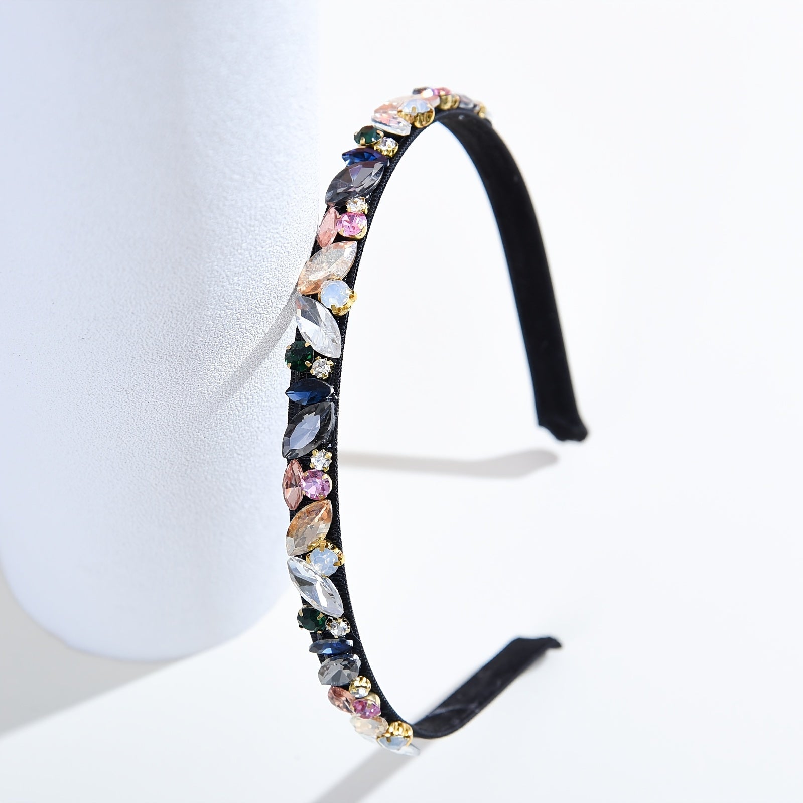 Elastic Rhinestone Headbands for Women Girls Vintage Hair Hoop