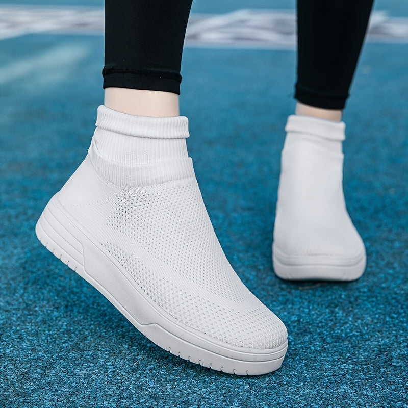 Women's Knit Breathable Sneakers Lightweight Slip-on Casual Shoes