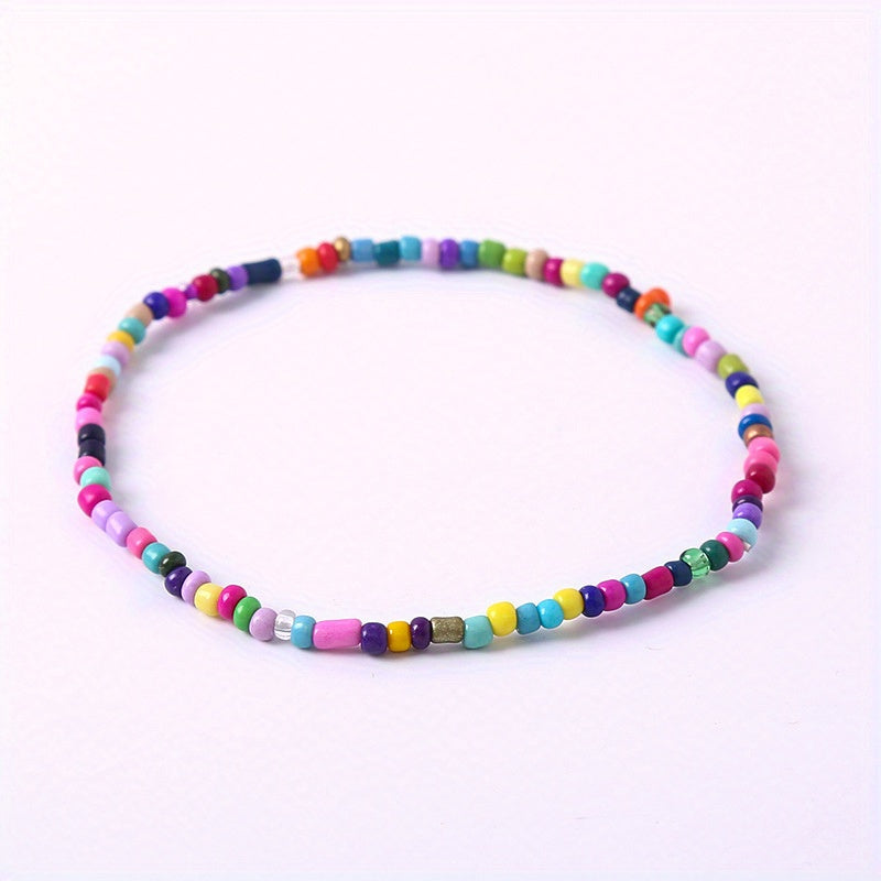 Colorful Glass Bead Bracelet Anklet Boho Accessories