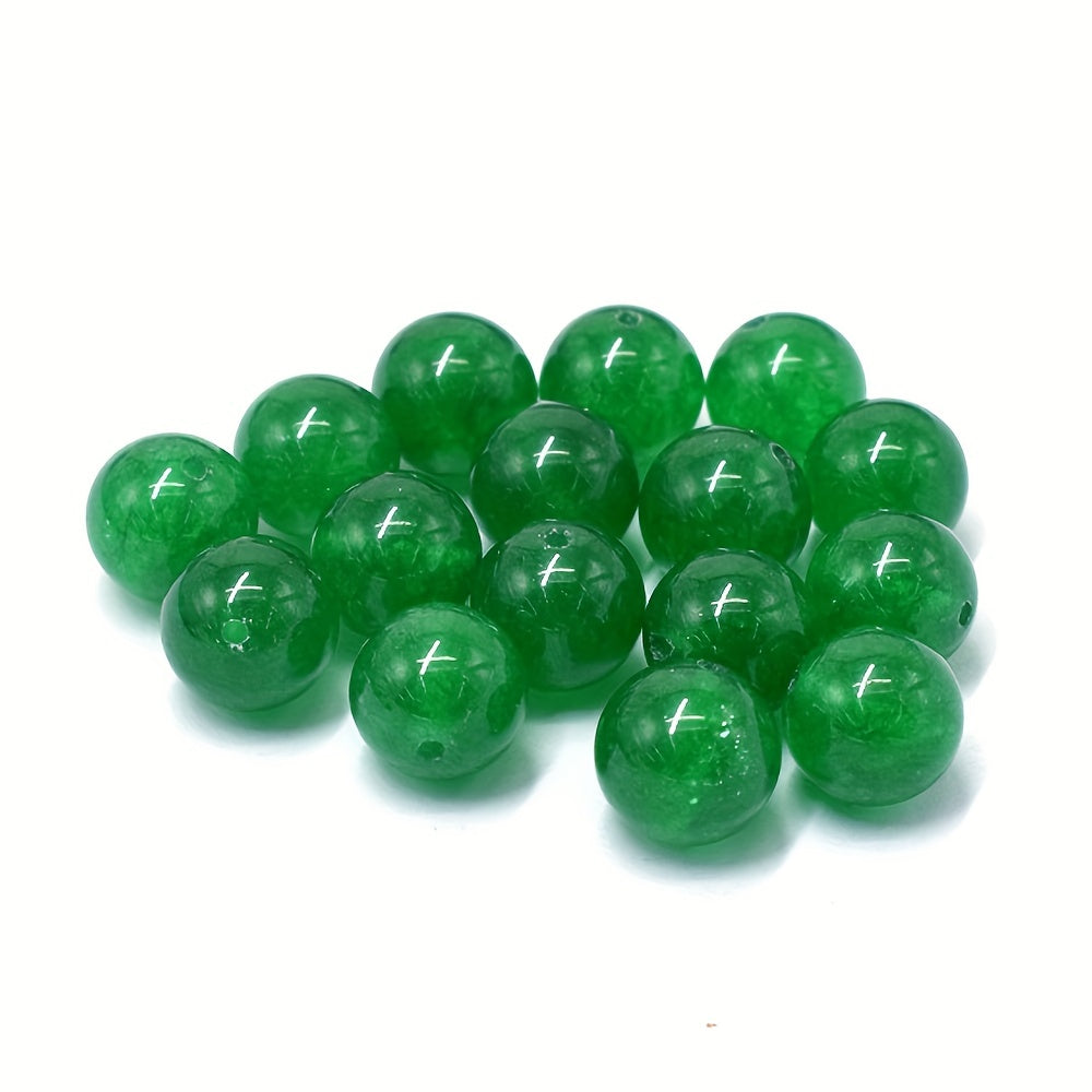 Green Agate Round Loose Beads for DIY Bracelet Bangle Necklace