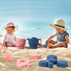 Kids Beach Toys Set with Bucket & Sand Molds, BPA-Free