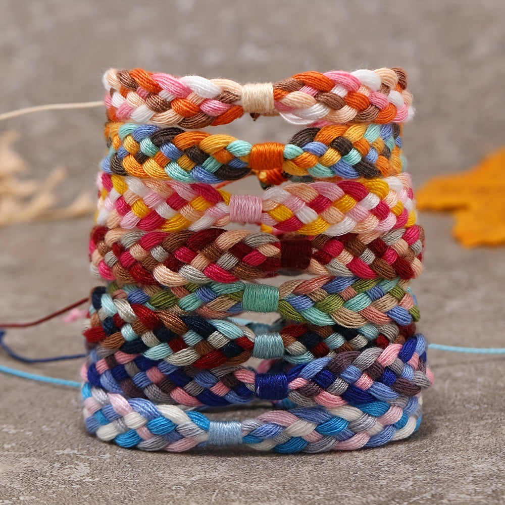 Gradient Braided Friendship Bracelet Summer Beach Ornament