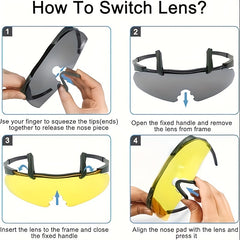 Outdoor Safety Glasses With 3 Lenses