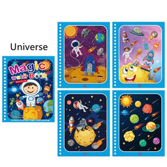 Reusable Watercolor Magic Book for Kids - Learn Painting Animals and Cartoons