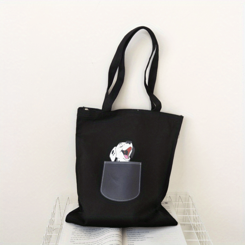Dog Print Canvas Bag Eco friendly Shopping Bag