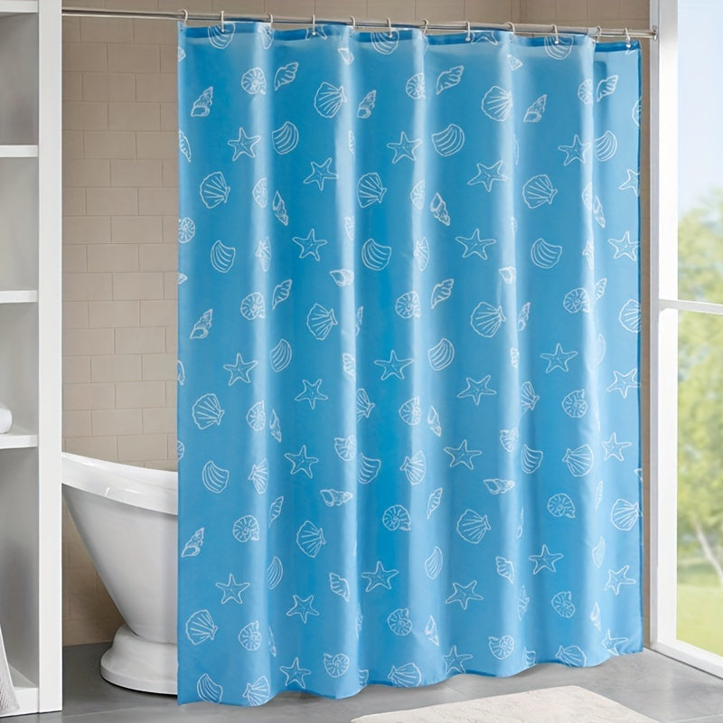 Ocean Shell Shower Curtain Set with Hooks
