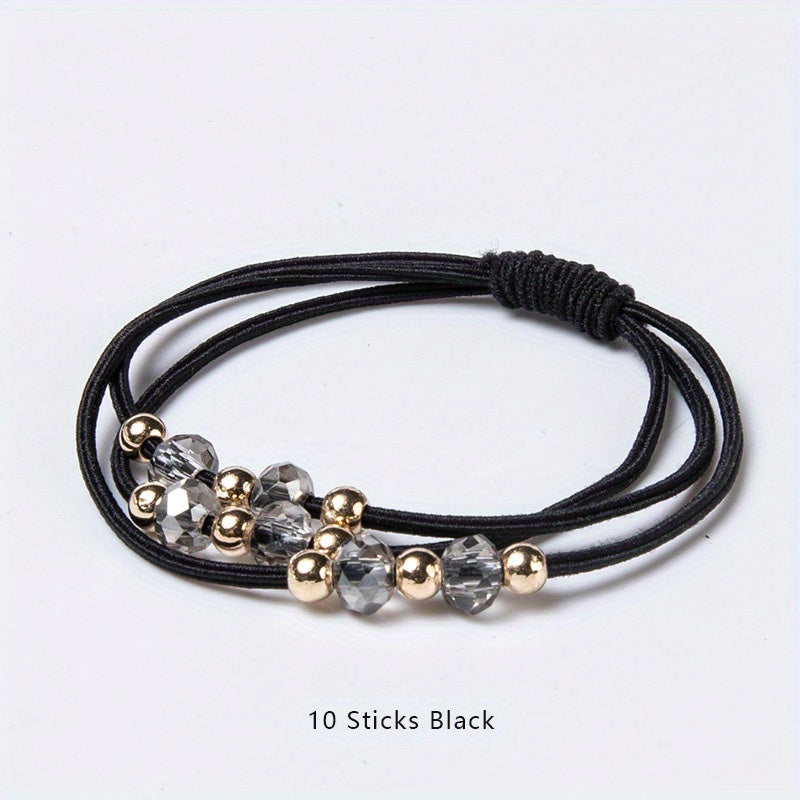 Crystal Beaded Hair Tie High Elasticity Hair Rope Style Hair Accessories