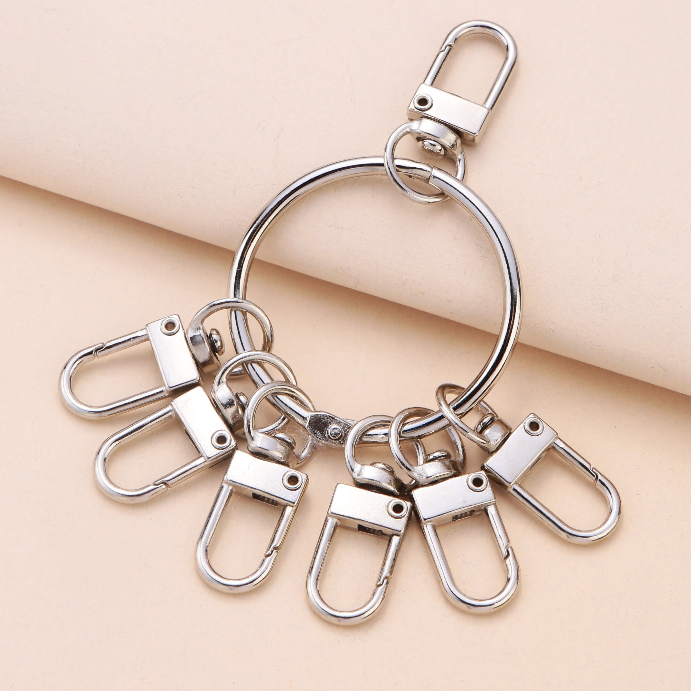 7pcs Metal Key Ring Set Quick Buckle Keychains