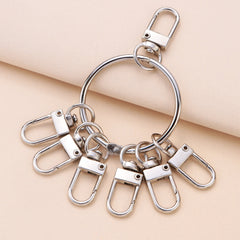 7pcs Metal Key Ring Set Quick Buckle Keychains