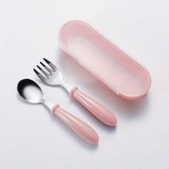 Personalized Kids Tableware Set Spoon Fork Storage Box