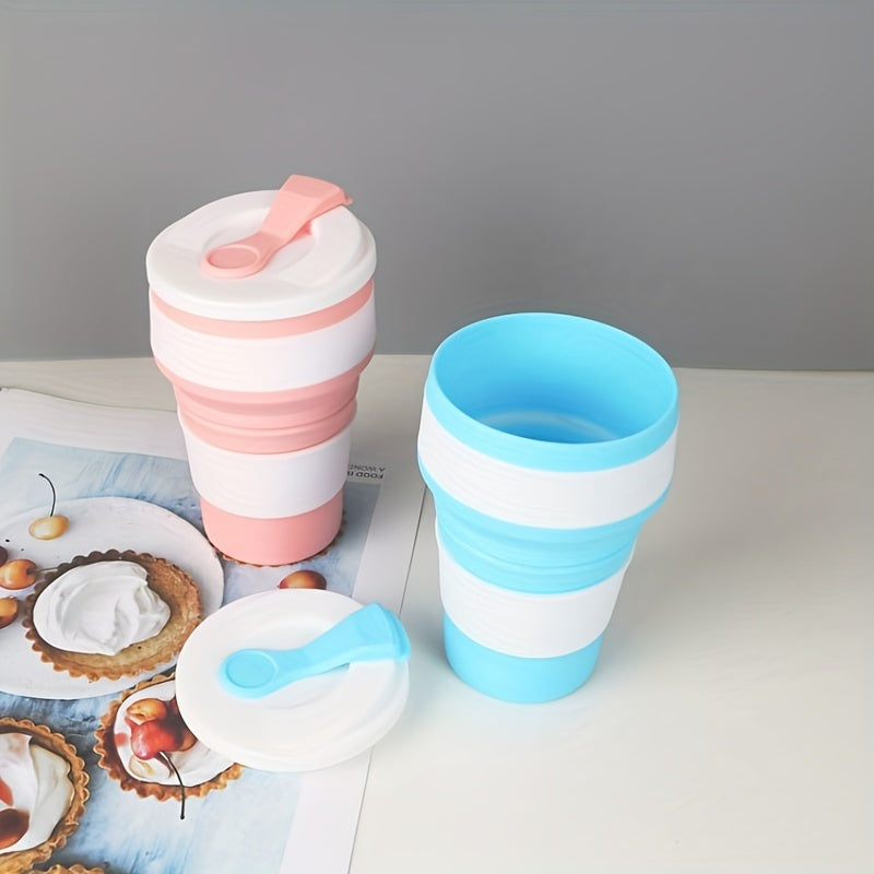 350ml Silicone Water Bottle for Hot Cold Drinks, Collapsible Portable