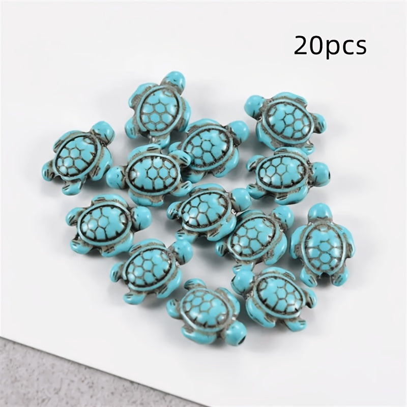 20PCS Turquoise Turtle Natural Stone Beads for DIY Bracelet Necklace