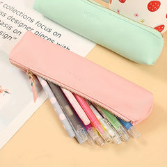 PU Solid Pencil Storage Bag Candy Pencil Case