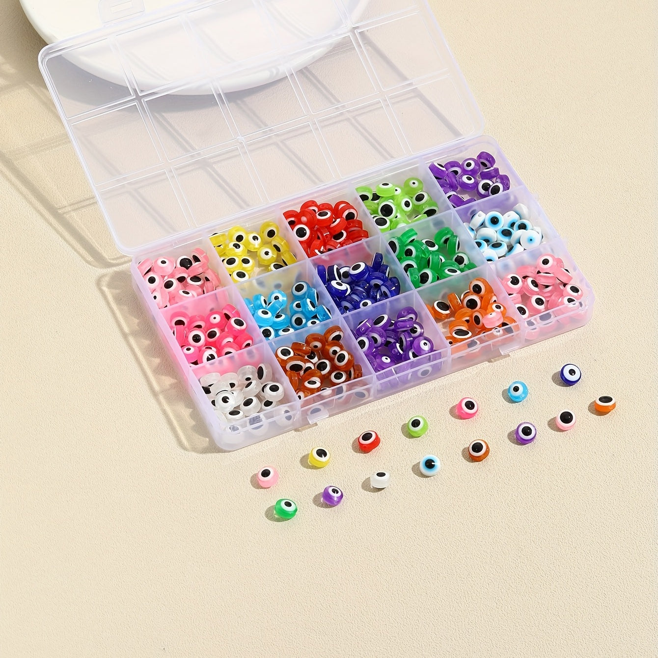 300pcs Devil's Eye Flat Resin Beads DIY Making Accessories