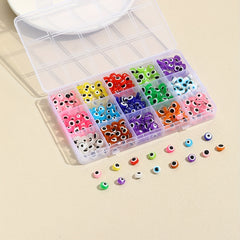 300pcs Devil's Eye Flat Resin Beads DIY Making Accessories