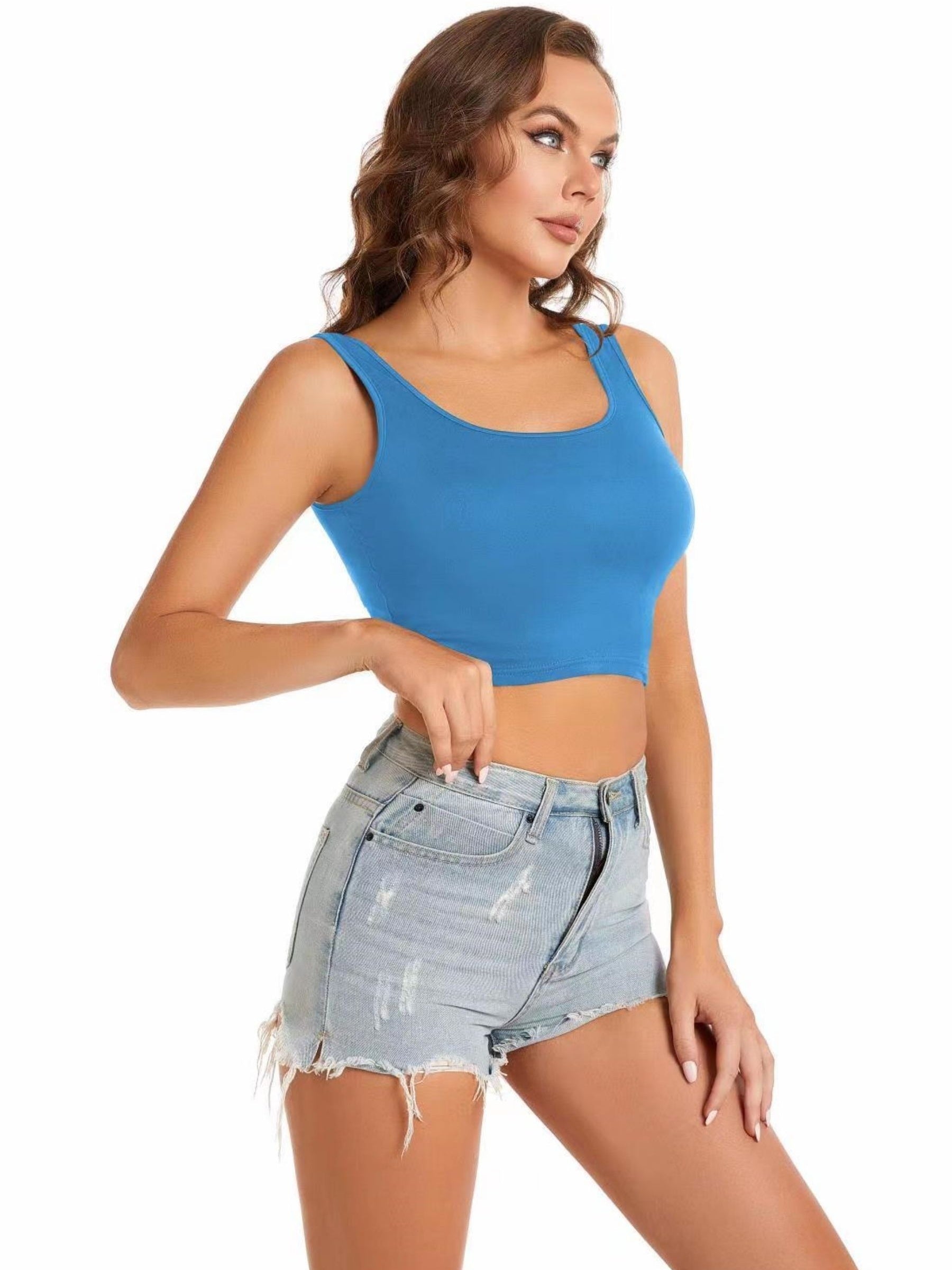 Sleeveless Crop Tank Top for Women's Summer Workout Yoga