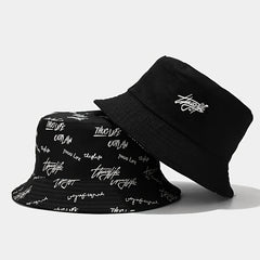 Sunshade Bucket Hat With Letter Printed Sun Hat For Daily Shopping