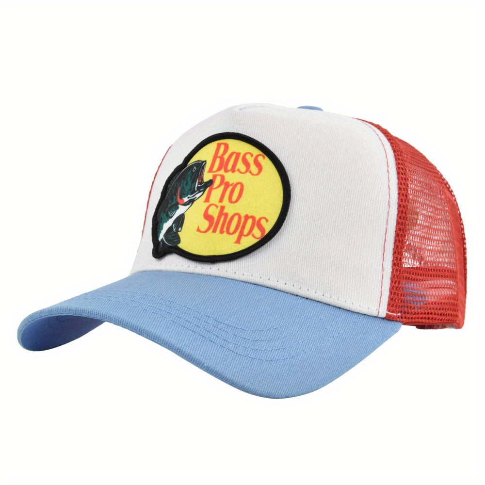 Vintage Fish Print Baseball Cap Mesh Trucker Hat