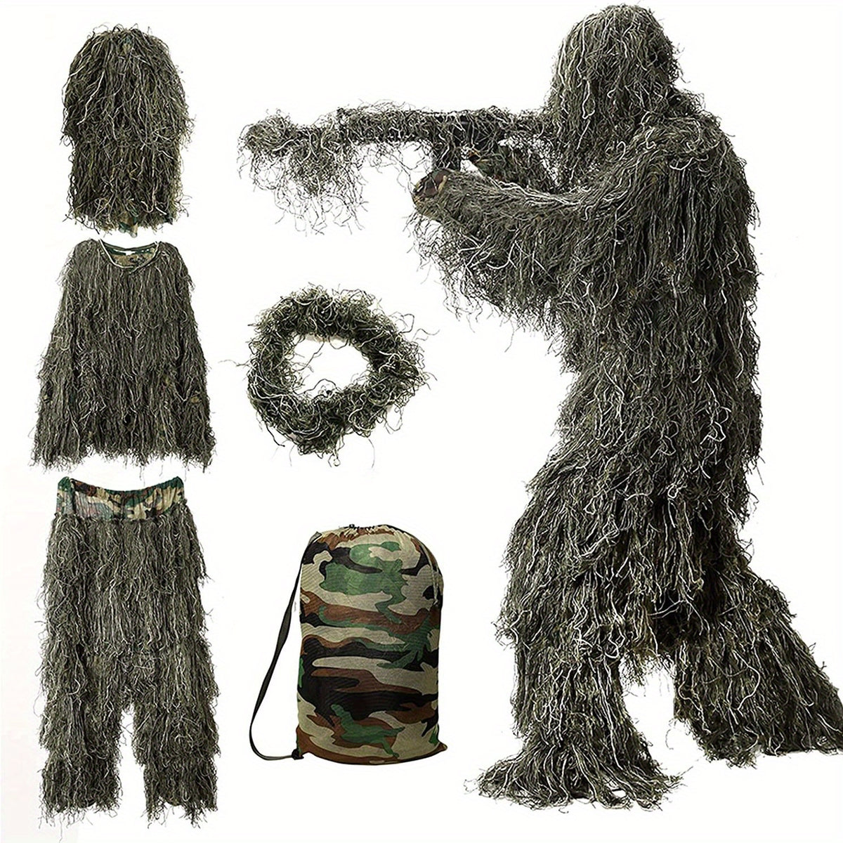 5 in 1 Ghillie Suit For Jungle CS Bird Watching Halloween Costume Prop