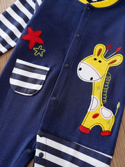 Baby Boys Giraffe Long Sleeve Romper Jumpsuit