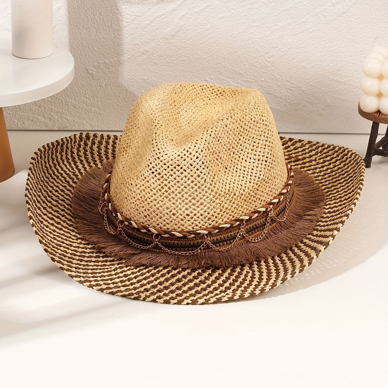Breathable Handwoven Cowboy Hat for Outdoor Activities