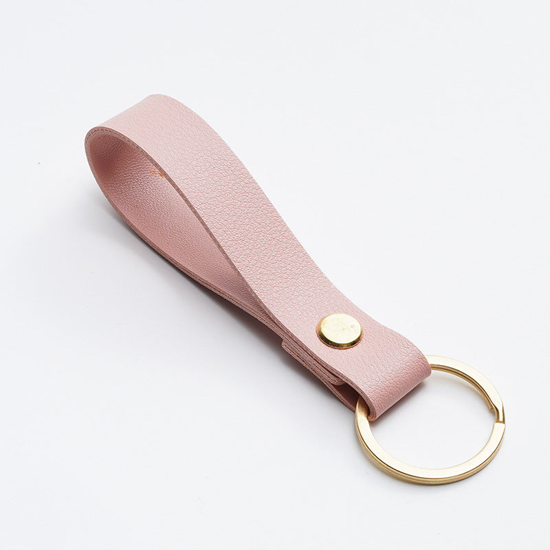 Stylish Leather Keychain For Men Solid Concise Key Chain Keyring