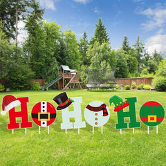 6PC Christmas HOHOHO Yard Sign Xmas Decor