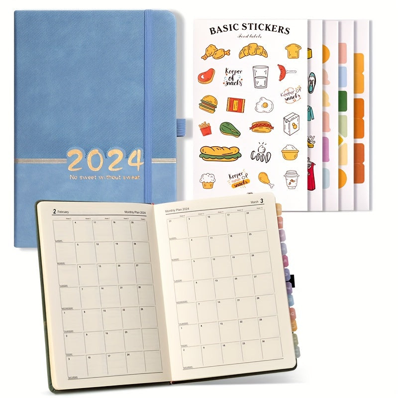 1pc Annual Planner w/ 5 DIY Stickers, Customizable Schedule Book