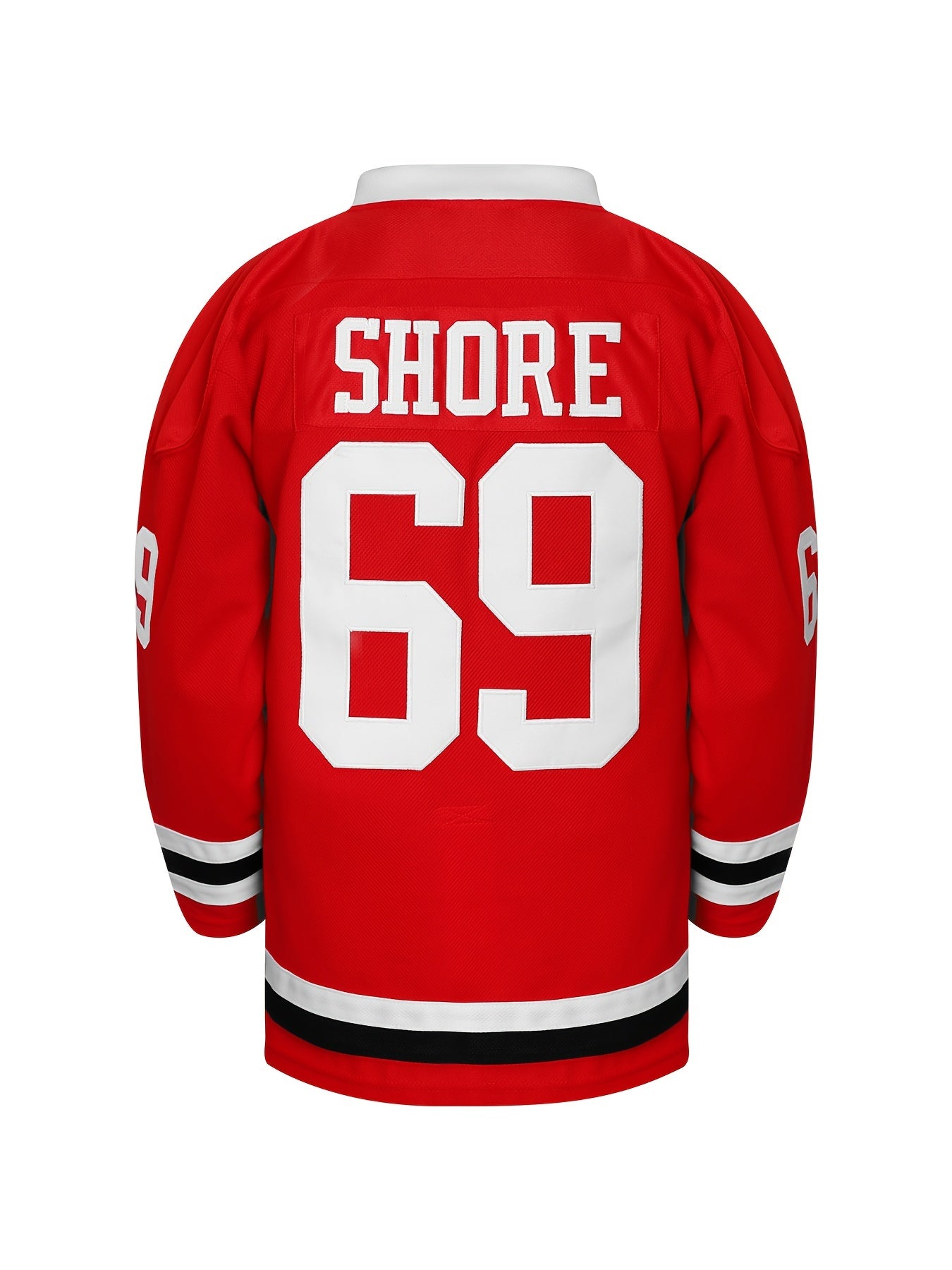 Cartoon Dog Embroidery Men's Long Sleeve Hockey Jersey