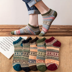 5 Pairs Geometric Pattern Low Cut Ankle Socks Women's Stockings