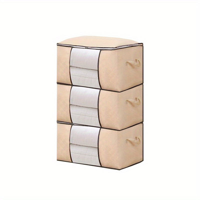 90L Large Storage Bags 3 Pack Closet Organizers Foldable Storage Bins
