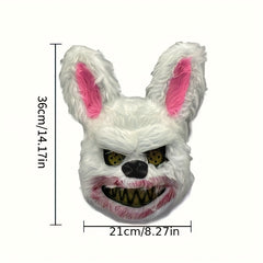 Spooky Rabbit Mask Plush with Yellow Eyes